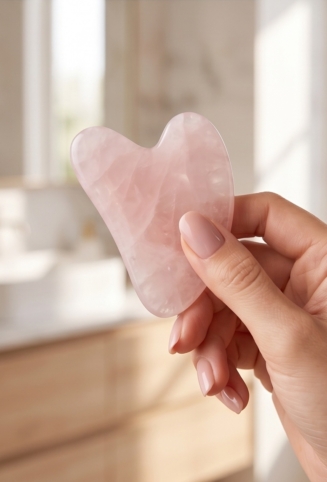 Authentic Rose Quartz Gua Sha Facial Massage Tool